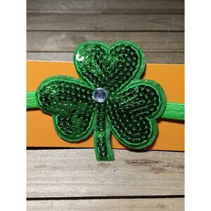Green Lucky Me Sequin Headband St Patricks Day Shamrock Fun Clover